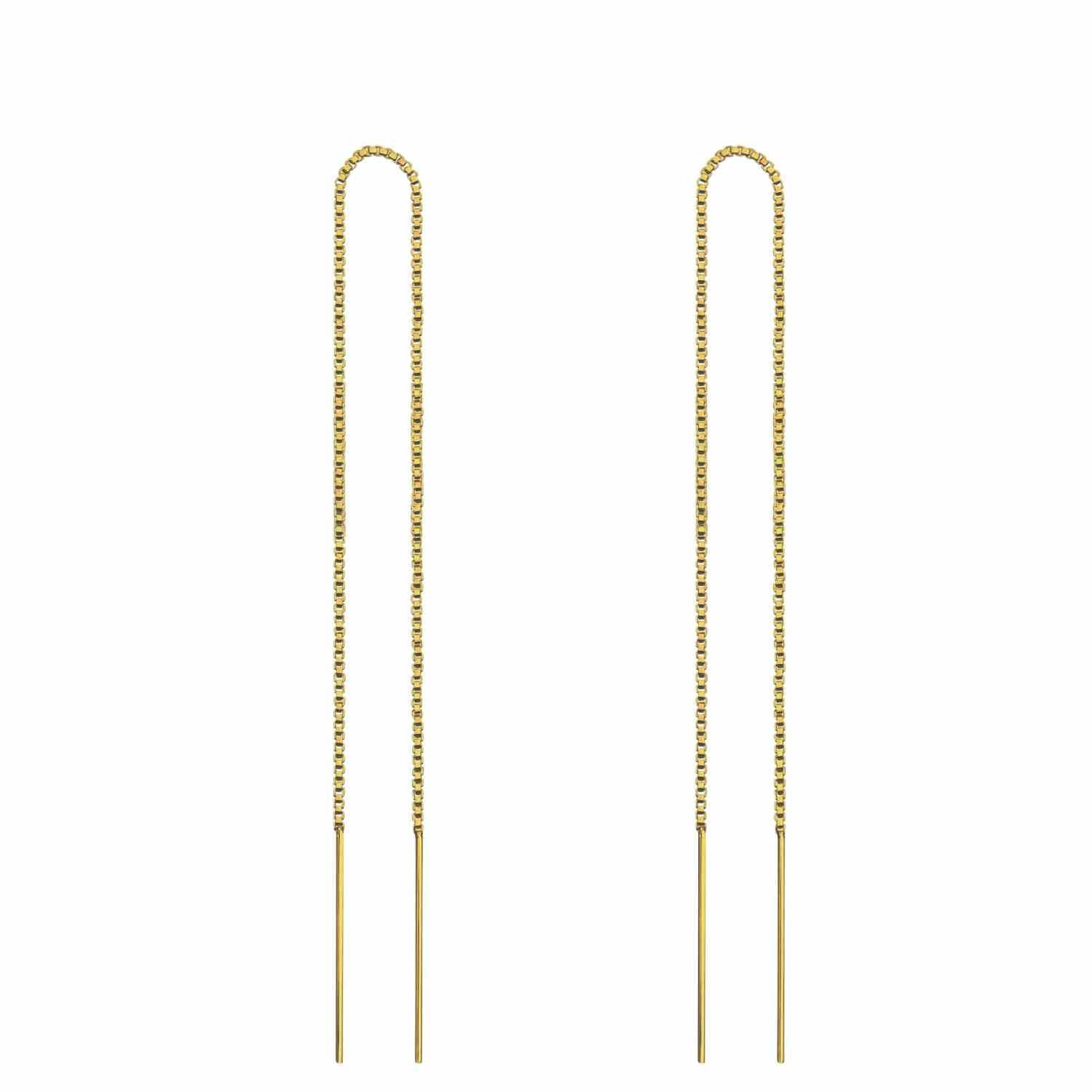 EVELYNE-M STRIPES&JOIST | Line Long - EarChain - Gold