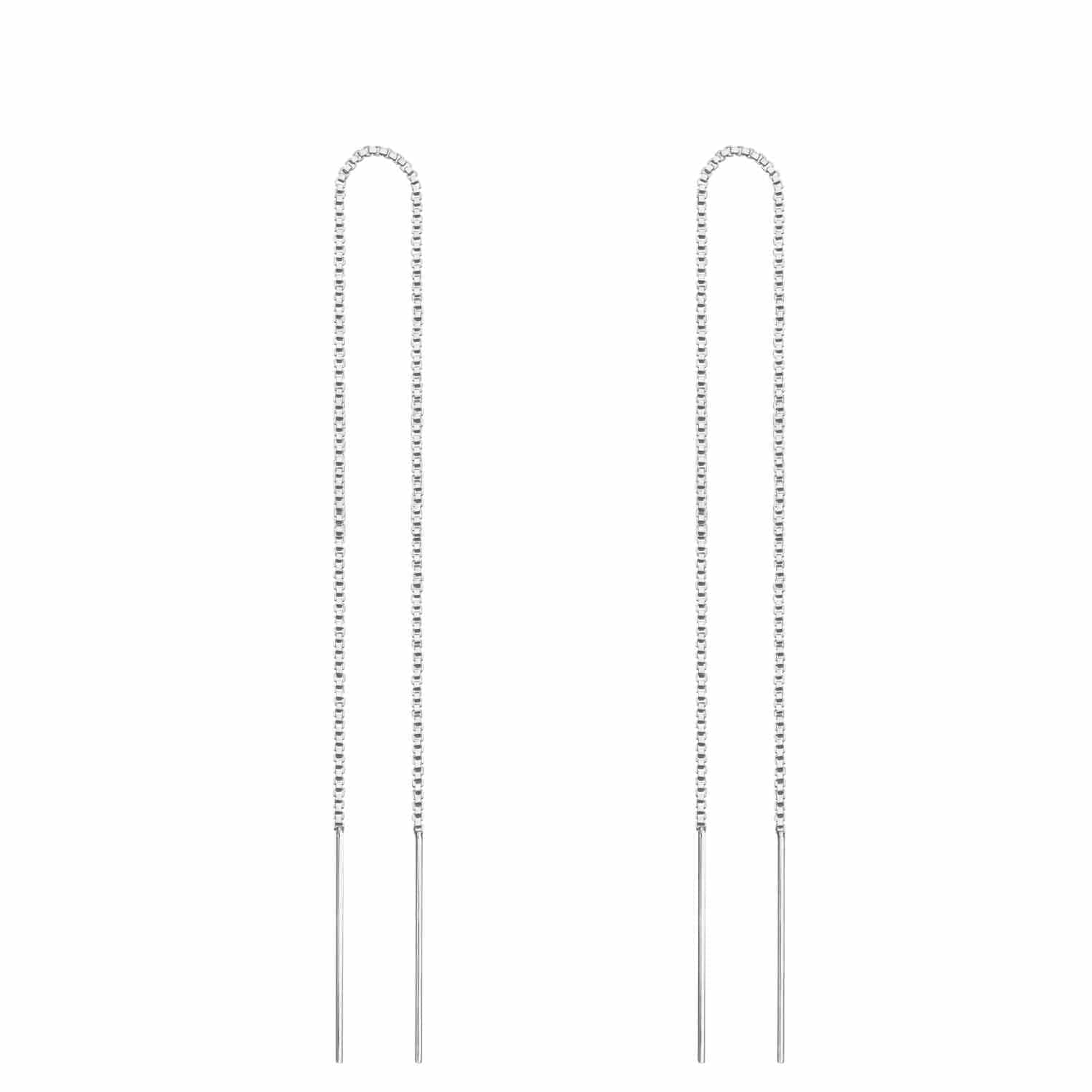 EVELYNE-M STRIPES&JOIST | Line Long - EarChain - Silver