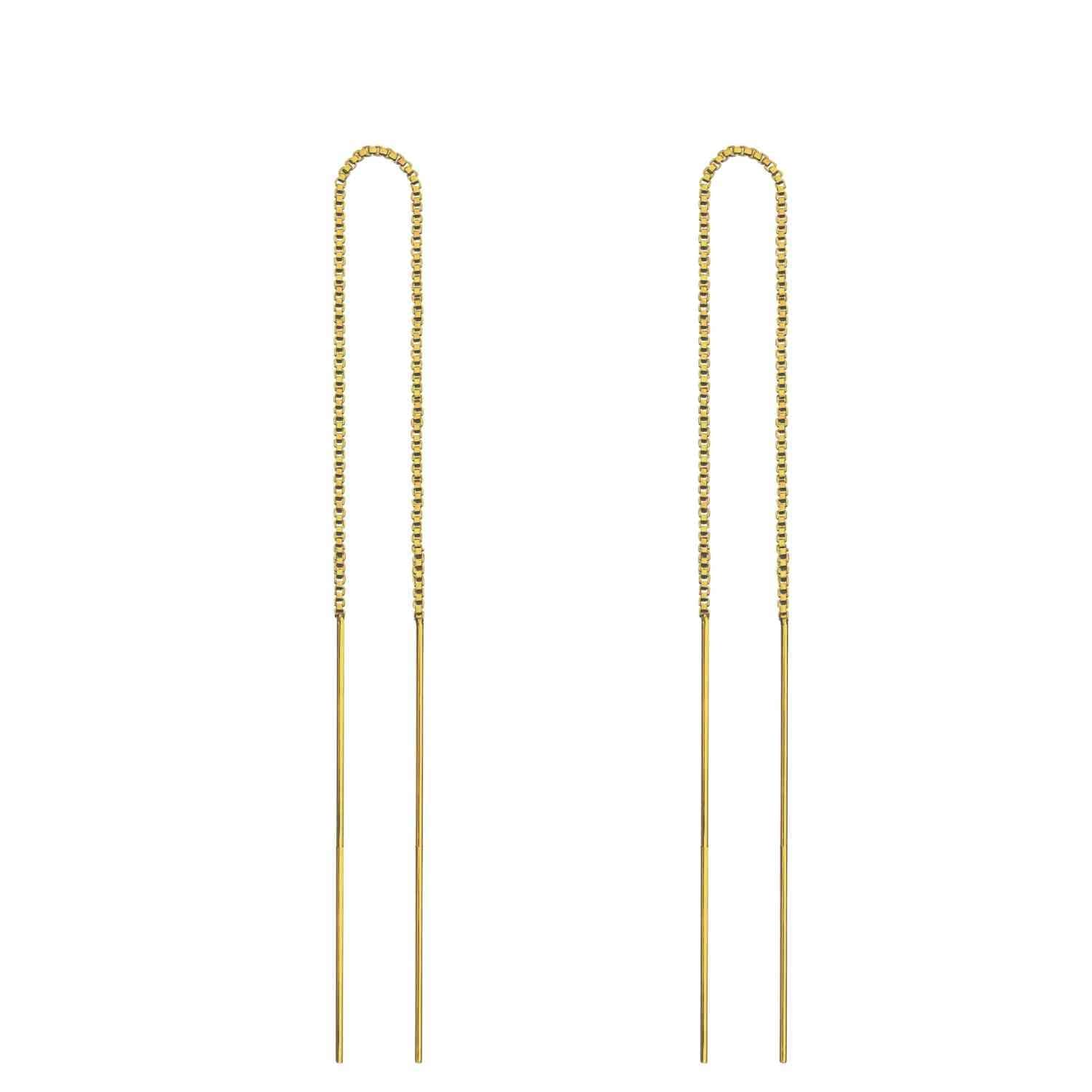 EVELYNE-M STRIPES&JOIST | Line Long Stick - EarChain - Gold