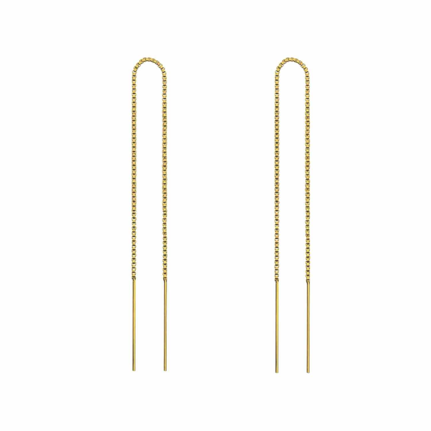 EVELYNE-M STRIPES&JOIST | Line Medium - EarChain - Gold