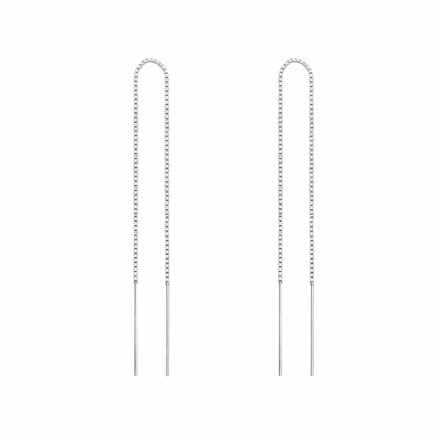 EVELYNE-M STRIPES&JOIST | Line Medium - EarChain - Silver