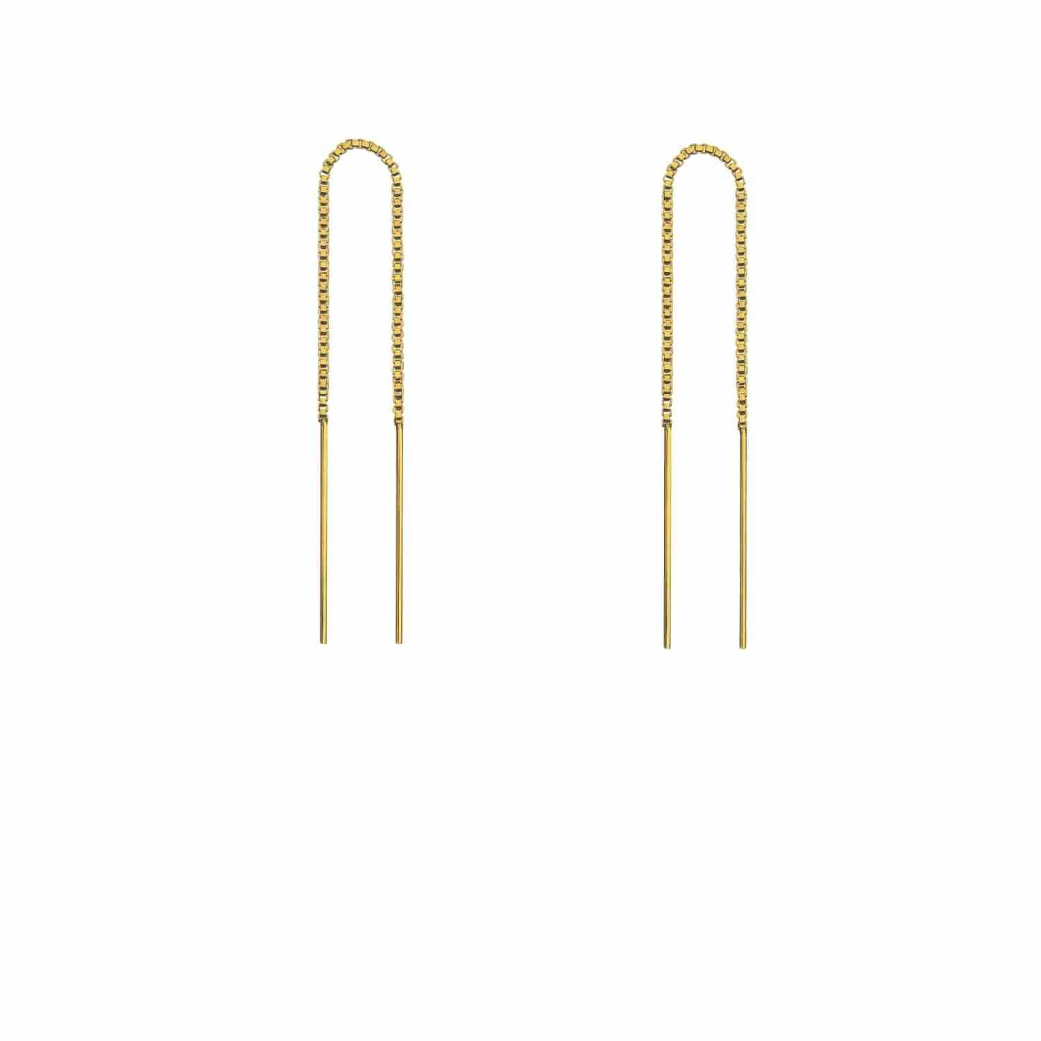 EVELYNE-M STRIPES&JOIST | Line Short - EarChain - Gold