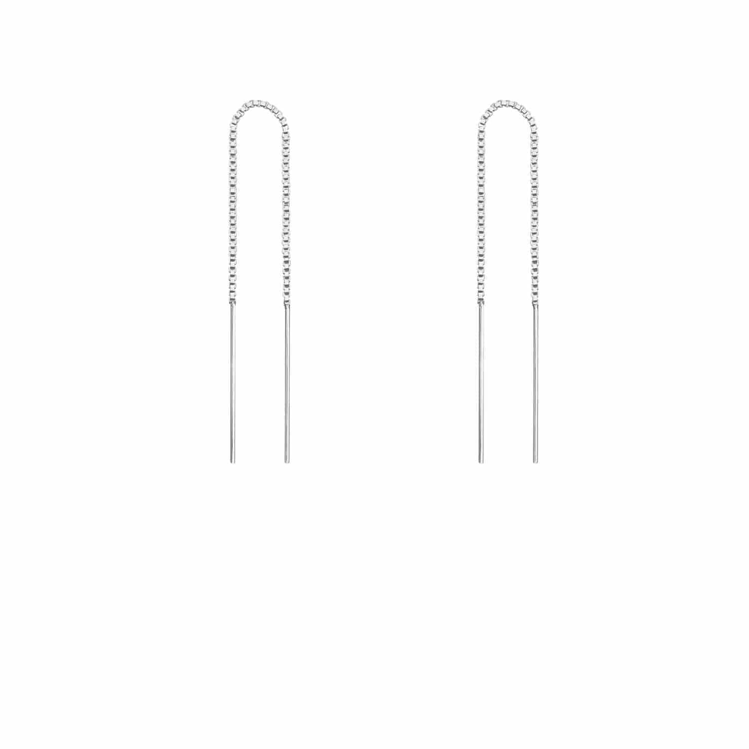 EVELYNE-M STRIPES&JOIST | Line Short - EarChain - Silver