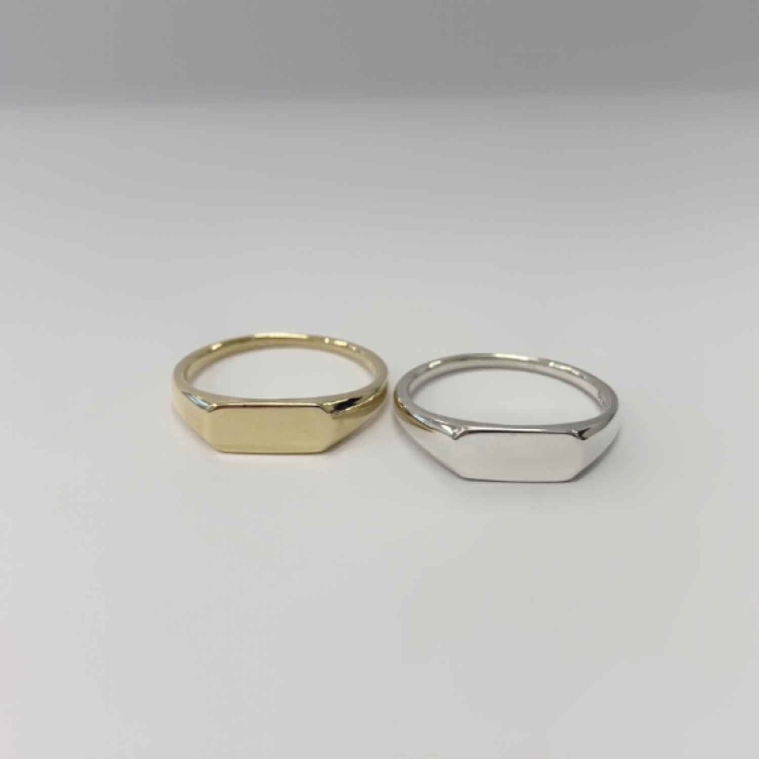 EVELYNE-M STRIPES&JOIST | Medium Signet - Ring - Silver