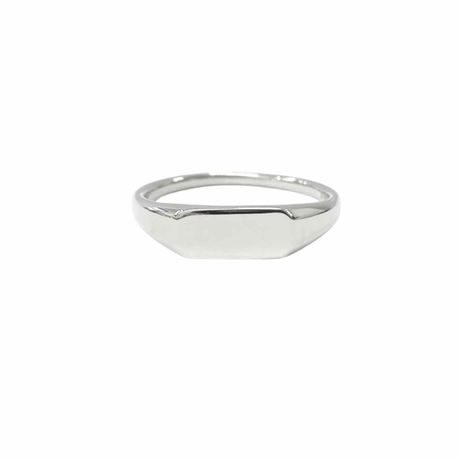 EVELYNE-M STRIPES&JOIST | Medium Signet - Ring - Silver