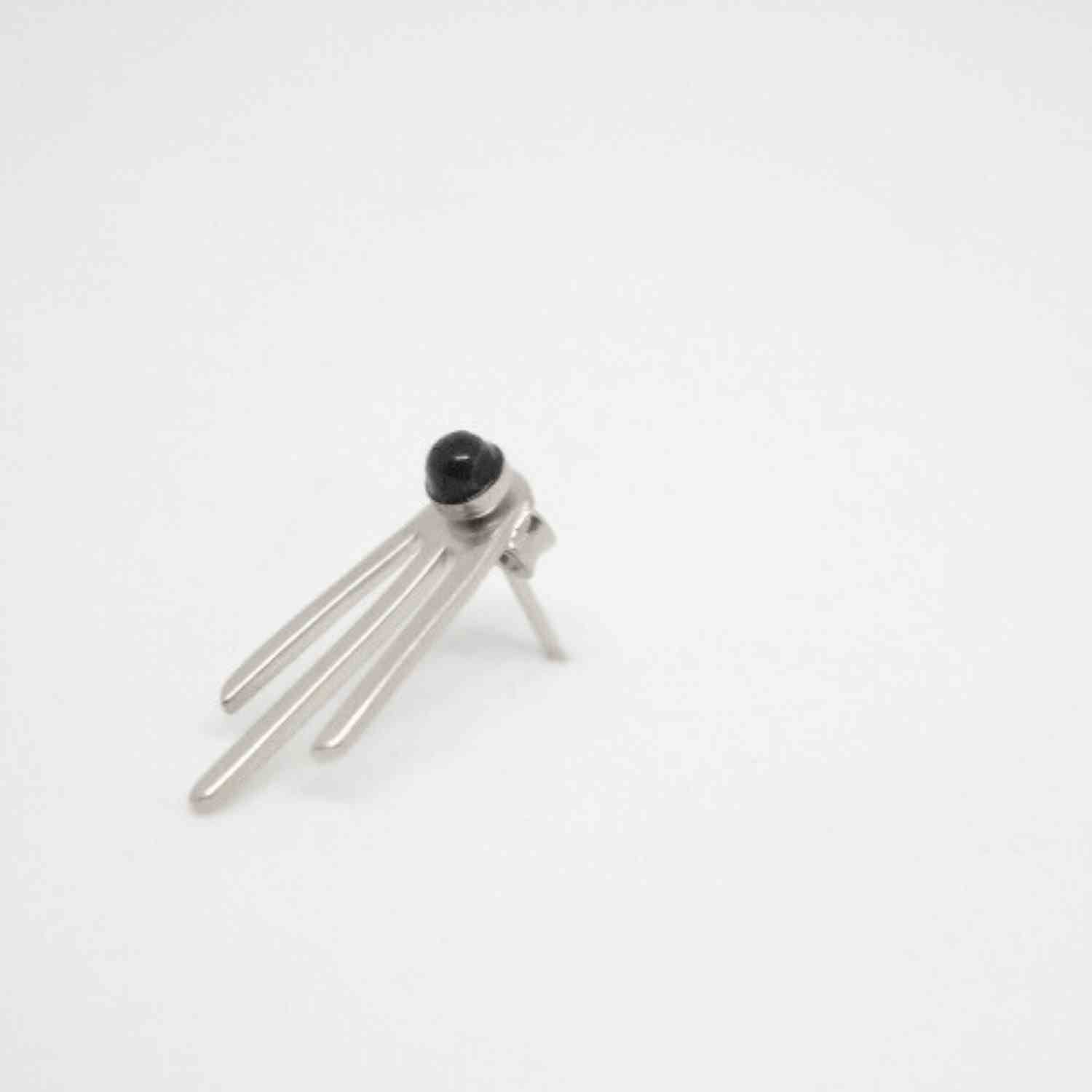 EVELYNE-M STRIPES&JOIST | Three Line - EarBack - Silver