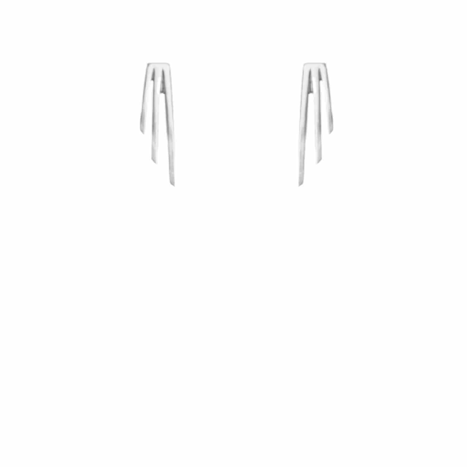 EVELYNE-M STRIPES&JOIST | Three Line - Stud Earring - Silver