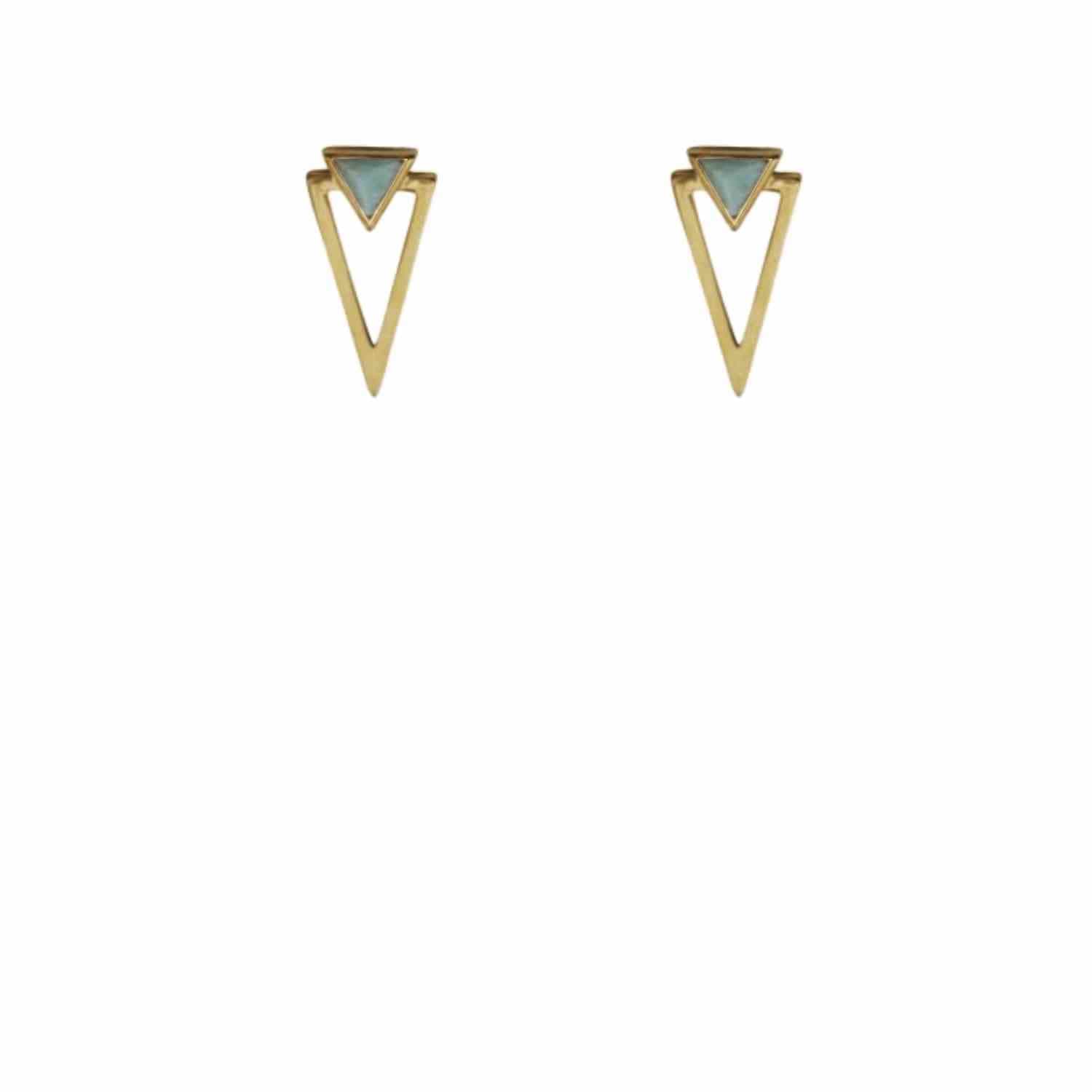 EVELYNE-M SUSPIRIUM | Amazonite - Stud Earring - Gold