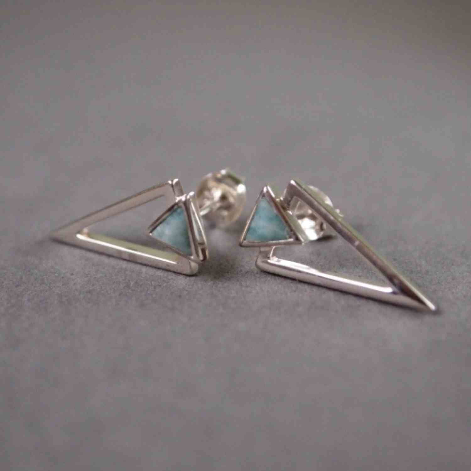 EVELYNE-M SUSPIRIUM | Amazonite - Stud Earring - Silver