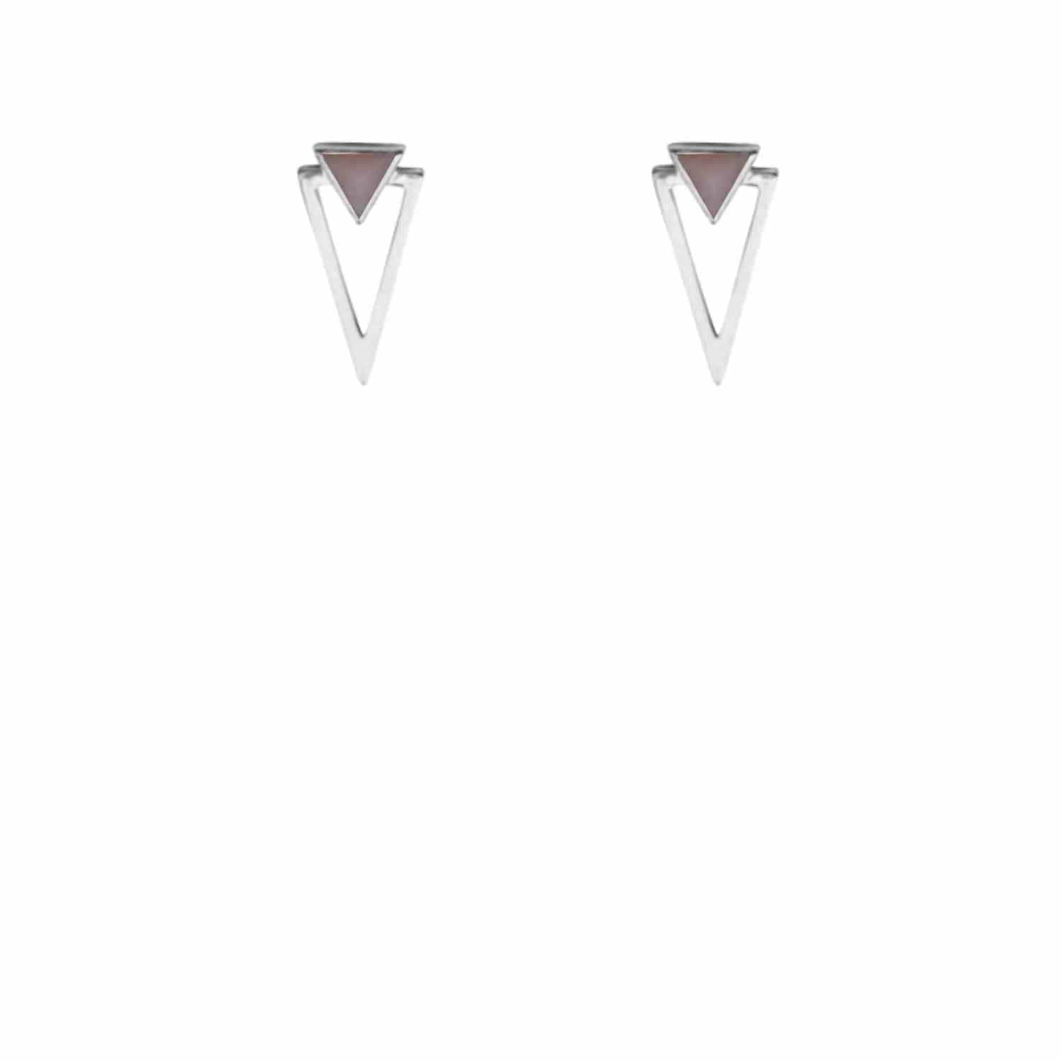 EVELYNE-M SUSPIRIUM | Pink Opal - Stud Earring - Silver