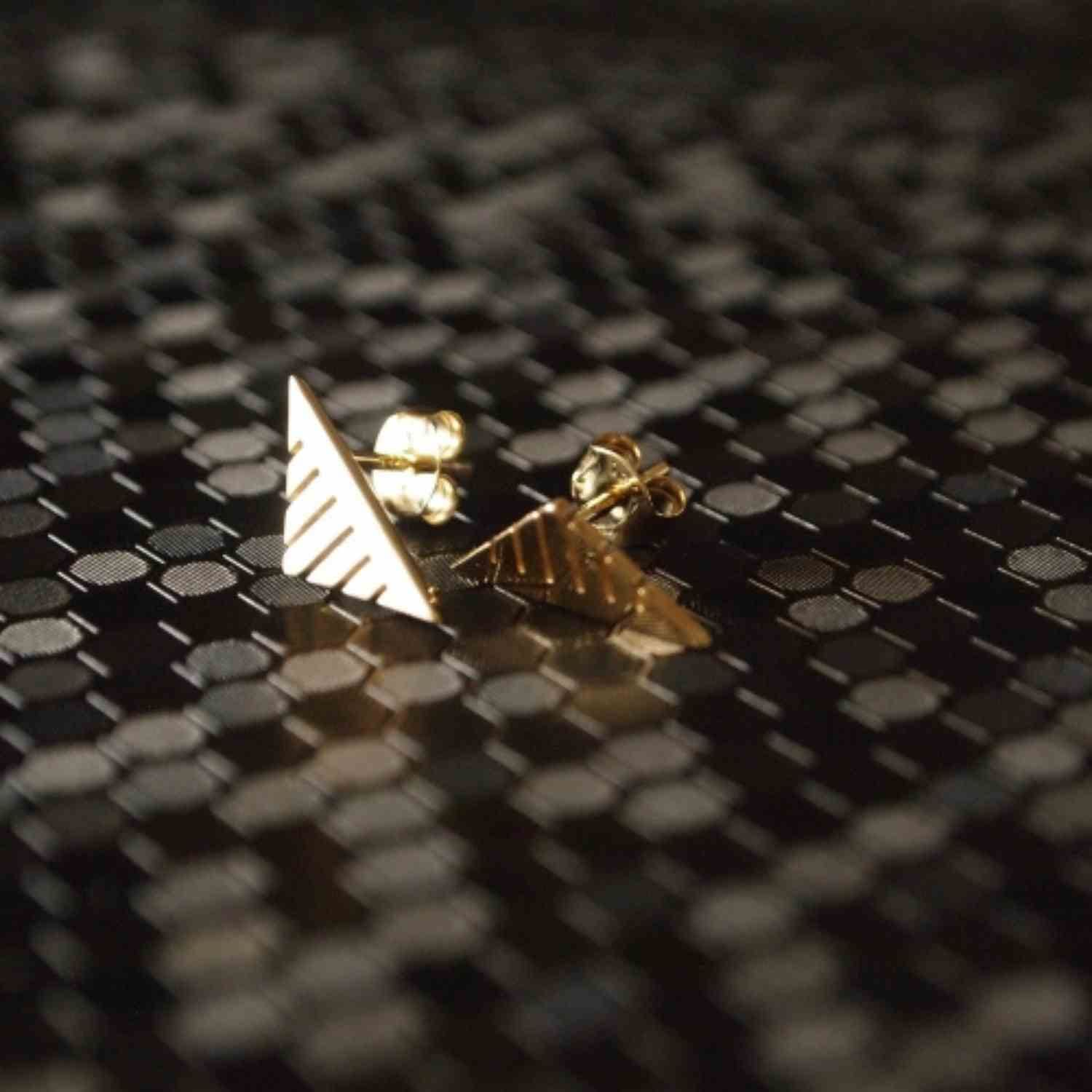 EVELYNE-M Paar TRINITY | Sawblade - Stud Earring - Gold