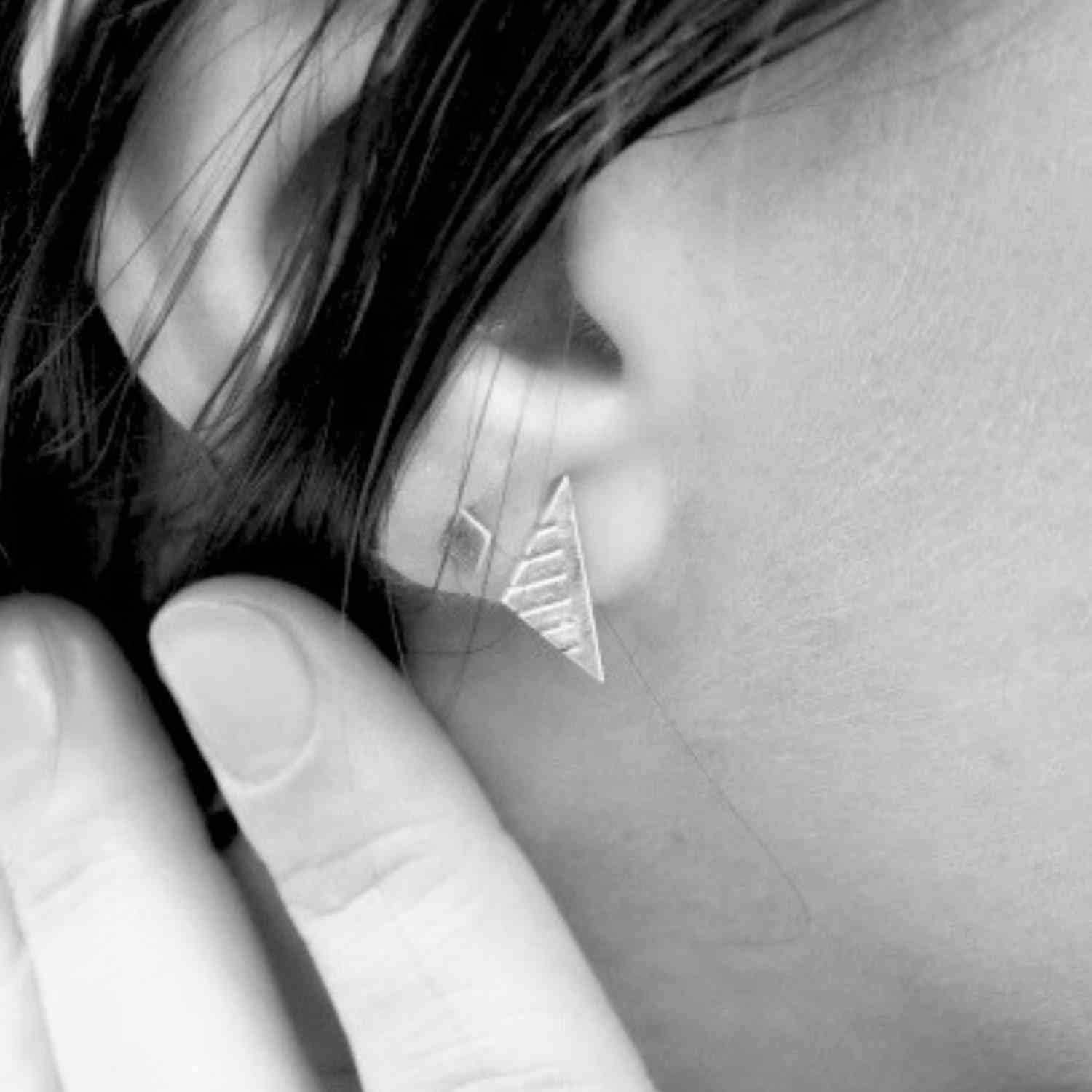 EVELYNE-M Paar TRINITY | Sawblade - Stud Earring - Gold