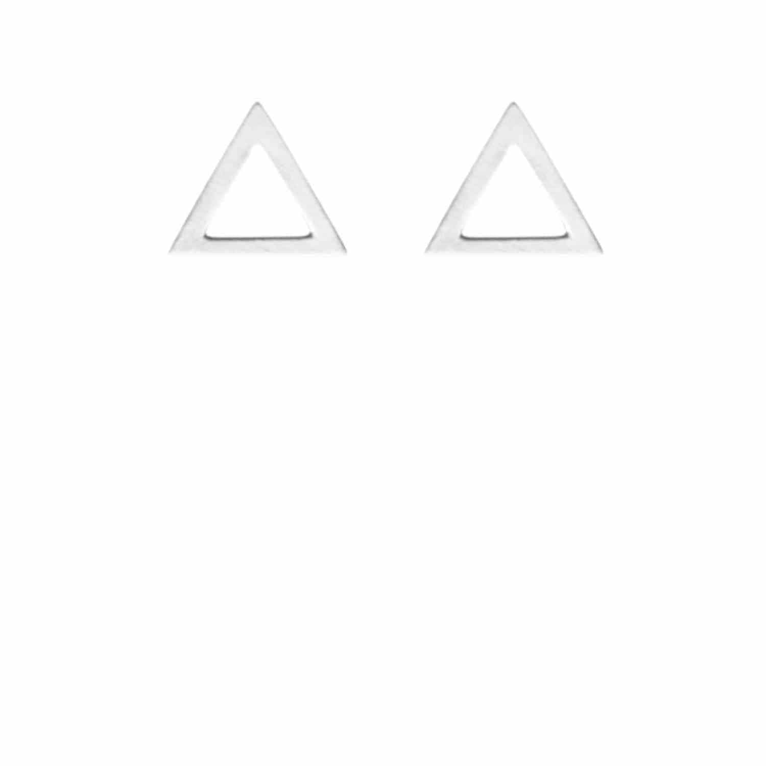 EVELYNE-M TRINITY | Triangle Outline Maxi - Stud Earring - Silver