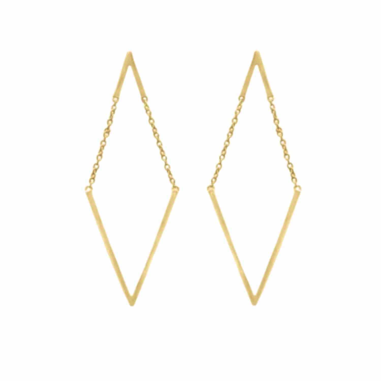 EVELYNE-M TRINITY | V Moving - Stud Earring - Gold