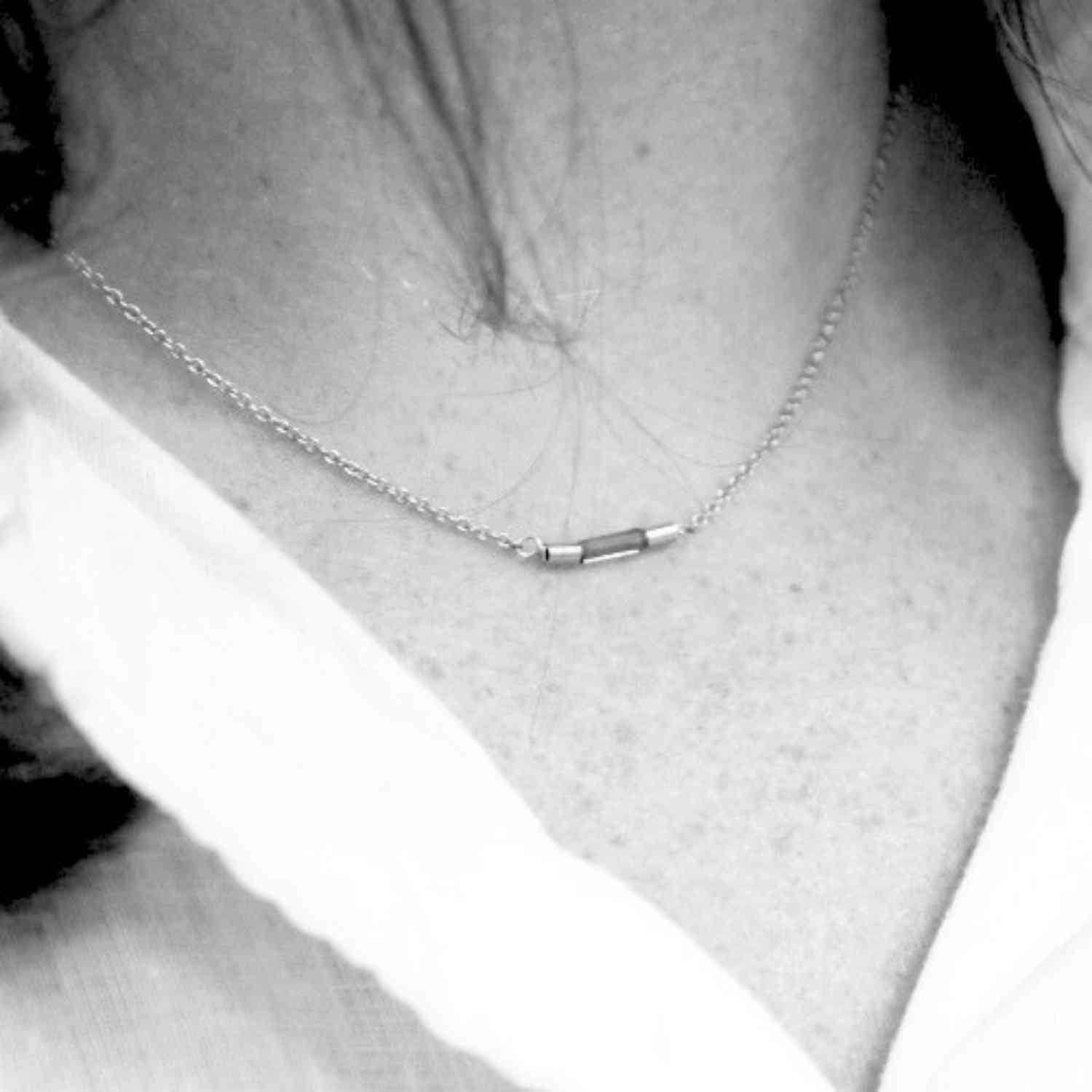 EVELYNE-M TUBE-DECO | Turmaline - Necklace - Silver