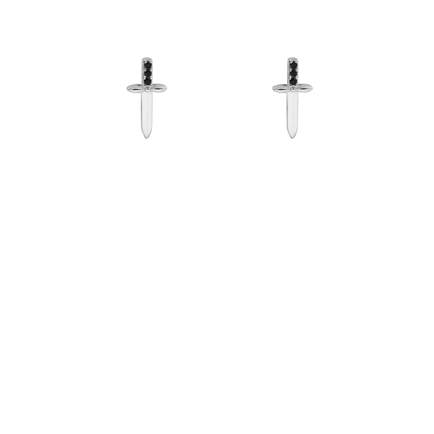 EVELYNE-M ANIMORUM | Shadow Dagger Black Onyx - Stud Earring - Silver
