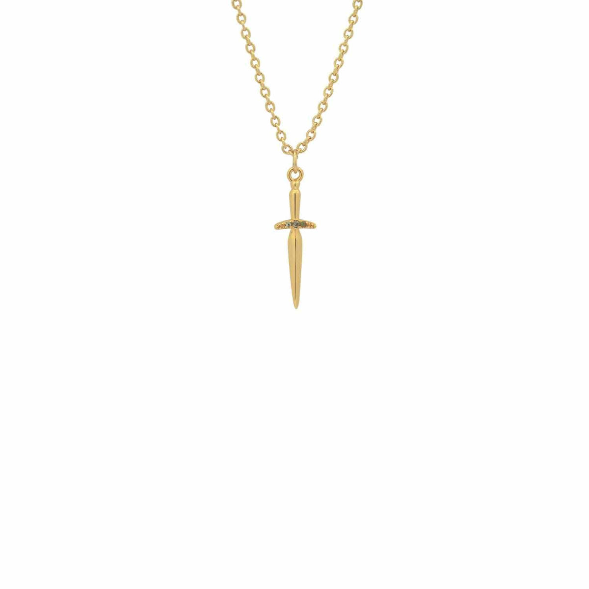 EVELYNE-M 40-45cm verstellbar ANIMORUM | Veil Dagger Green Sapphire - Necklace - Gold