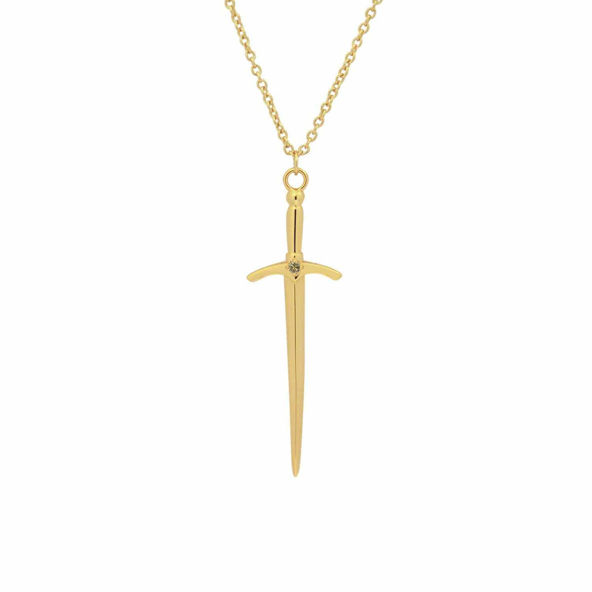 EVELYNE-M 60-65cm verstellbar ANIMORUM | Veil Sword Green Sapphire - Necklace - Gold