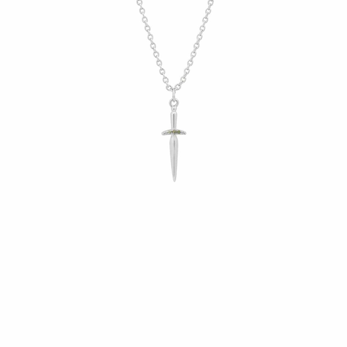 EVELYNE-M 60-65cm verstellbar ANIMORUM | Veil Sword Green Sapphire - Necklace - Silver
