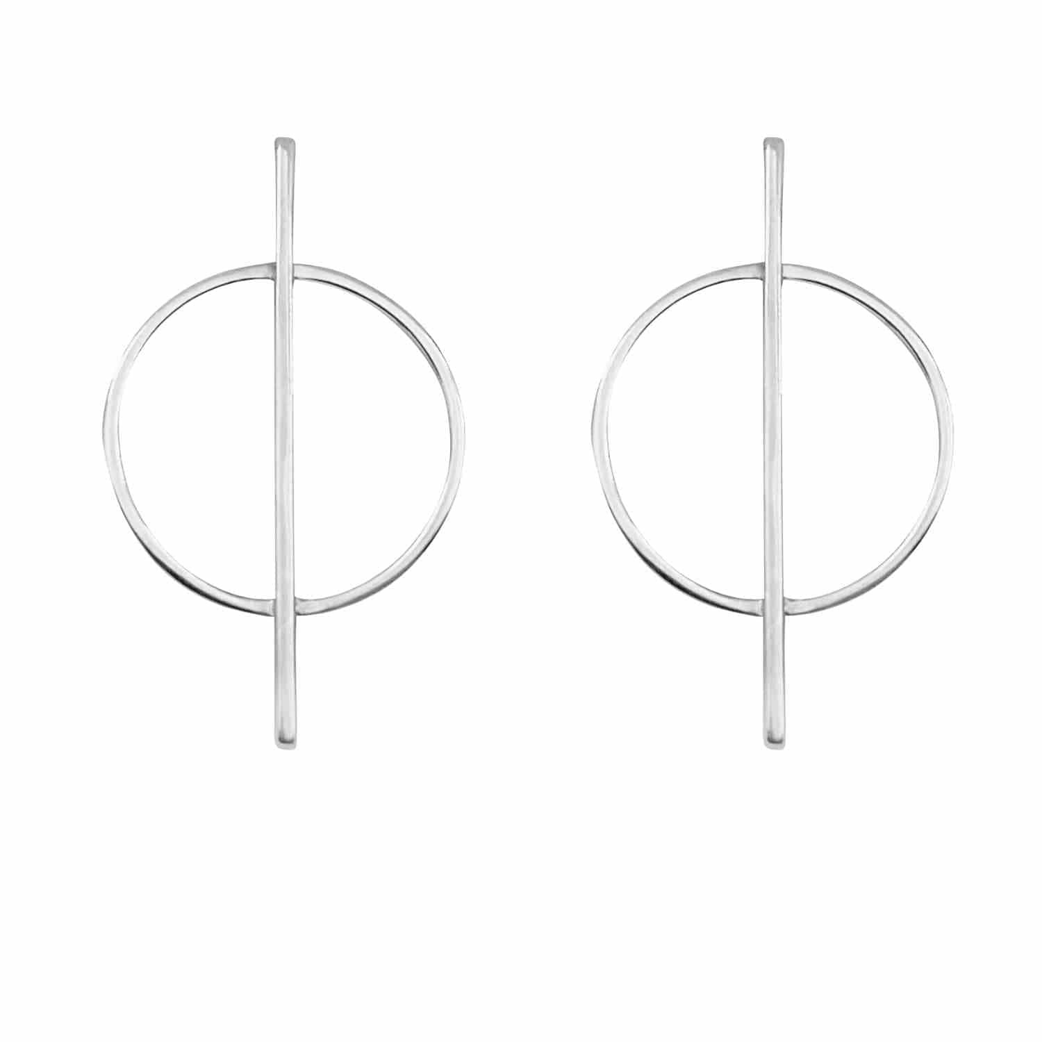 EVELYNE-M ATMOS | Dual Makro - Stud Earring - Silver