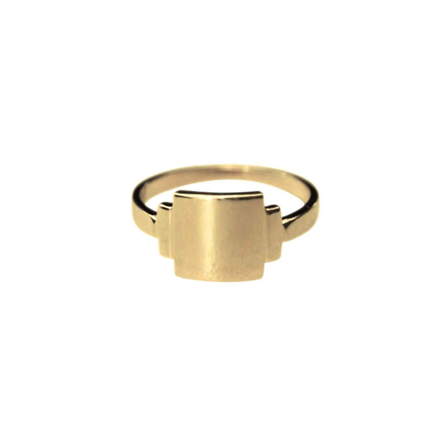 EVELYNE-M BAGUETTE | Artdéco Signet - Ring - 18 Karat Gold