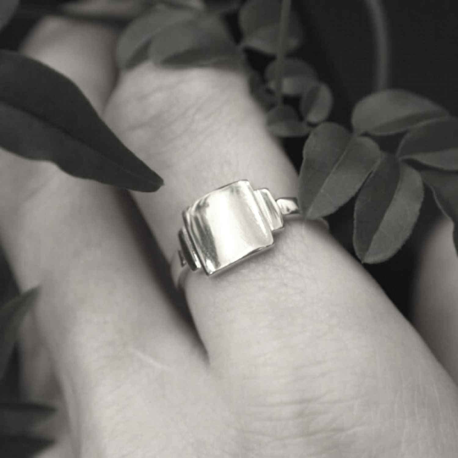 EVELYNE-M BAGUETTE | Artdéco Signet - Ring - Silver