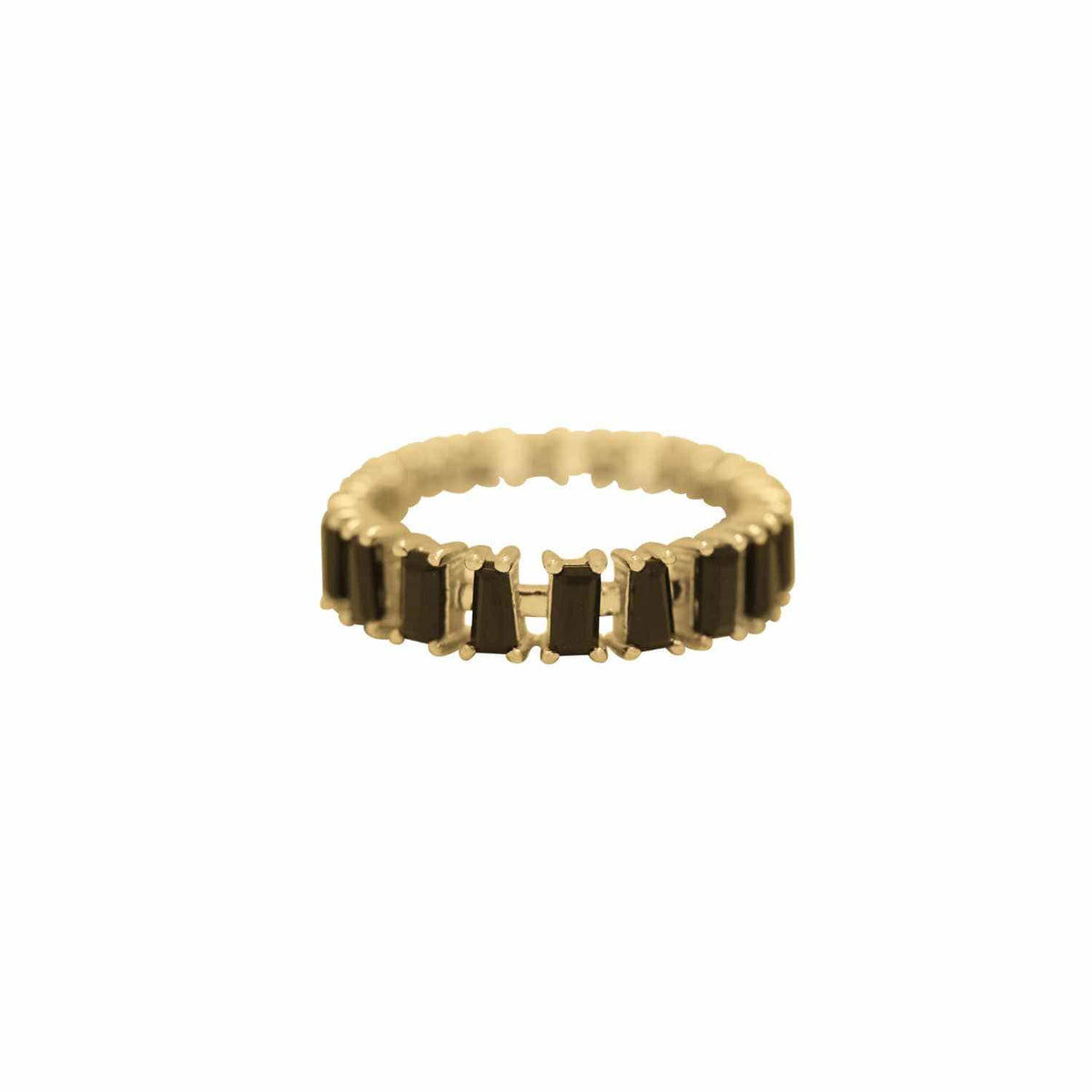 EVELYNE-M BAGUETTE | Black Onyx Carousel - Ring - 18 Karat Gold