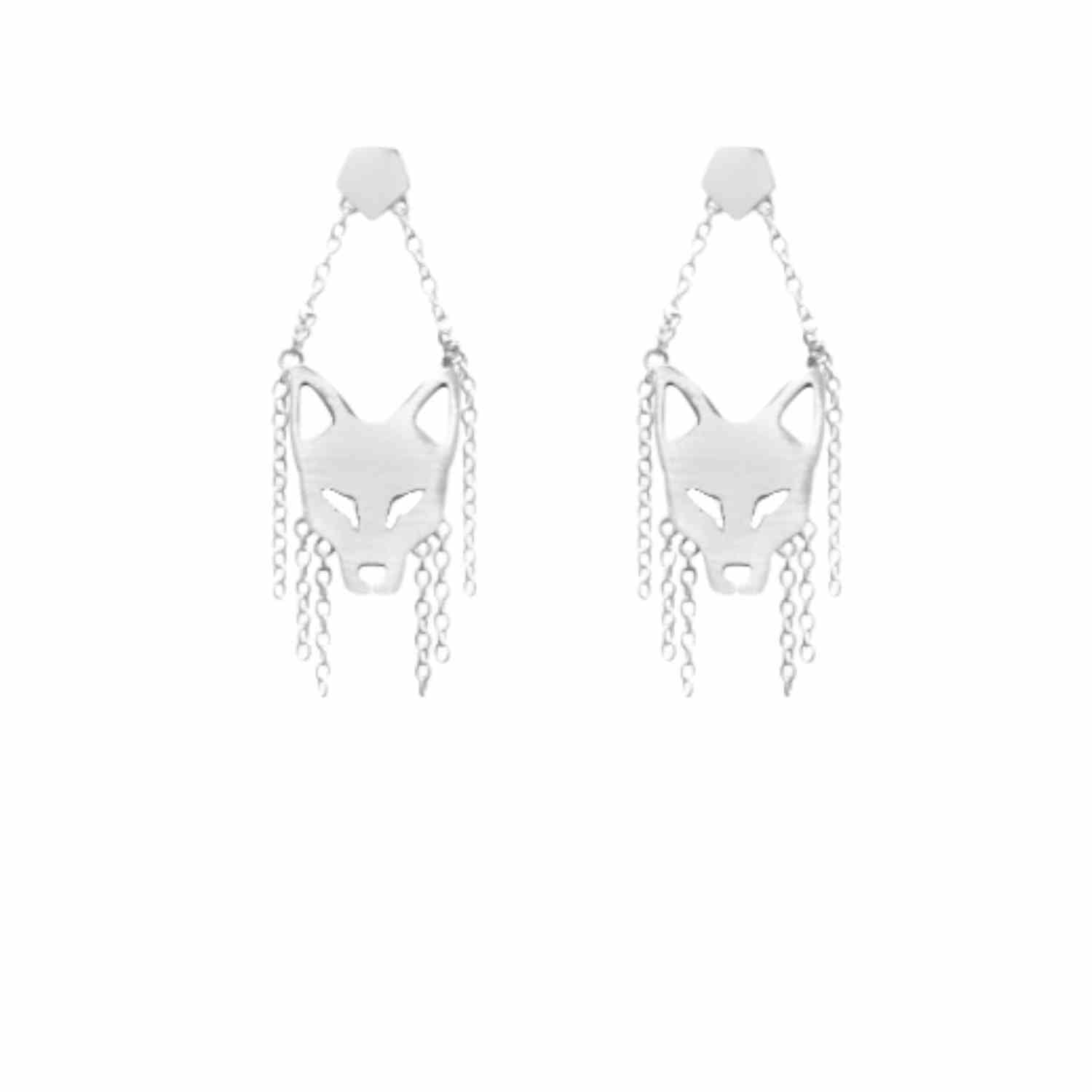 EVELYNE-M CITYFOX | Head Trapeze - Stud Earring - Silver