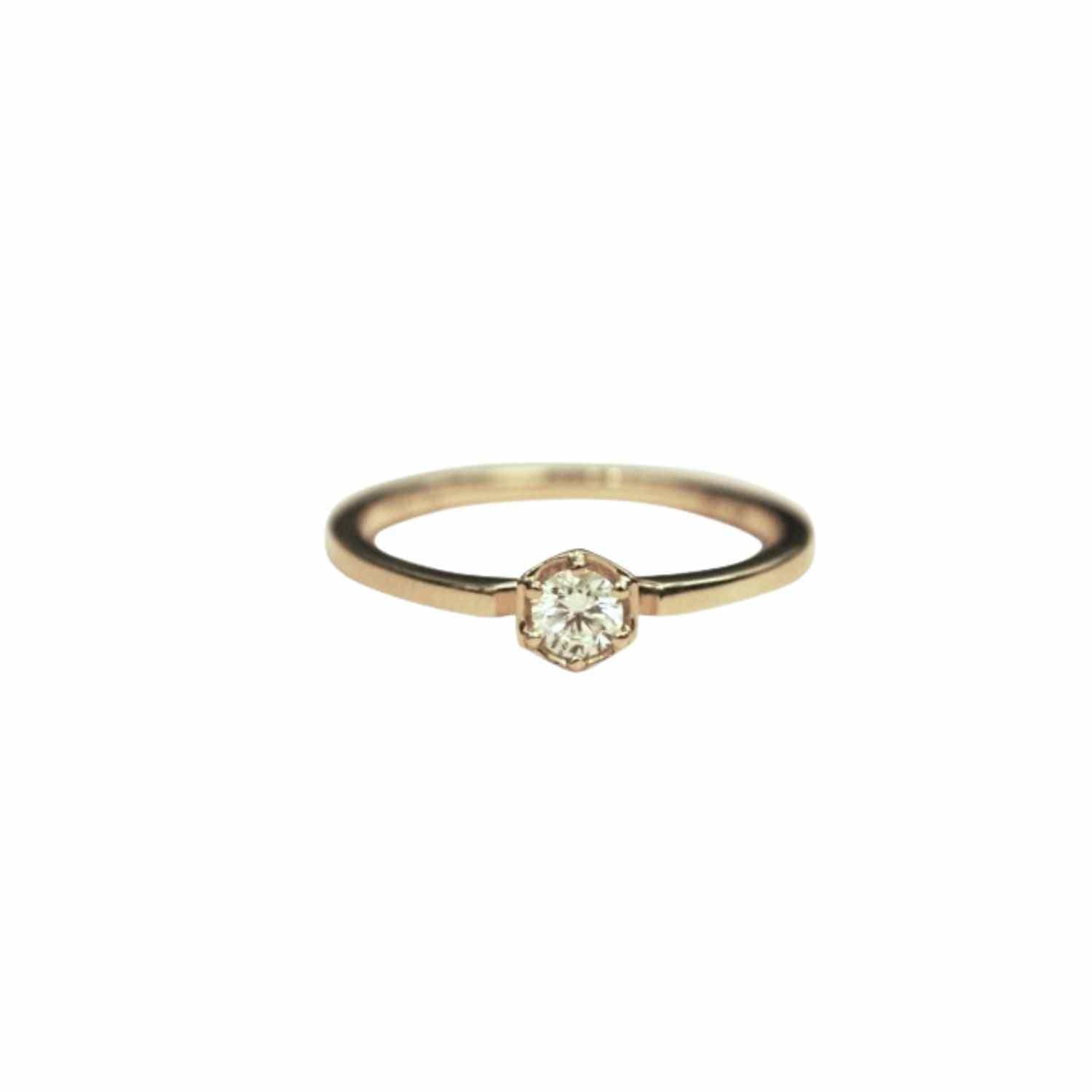 EVELYNE-M CLEOMETRA | Hexagon Diamond White - Ring - 18 Karat Gold