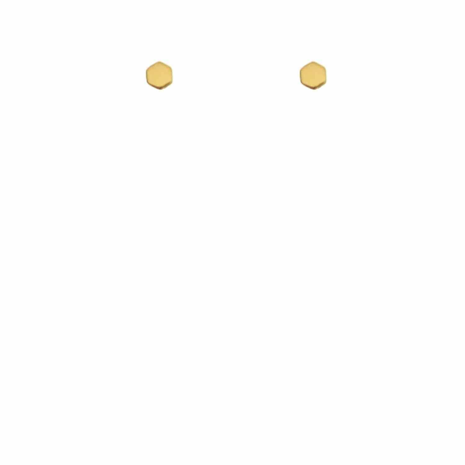 EVELYNE-M CLEOMETRA | Hexagon Full Tiny - Stud Earring - Gold