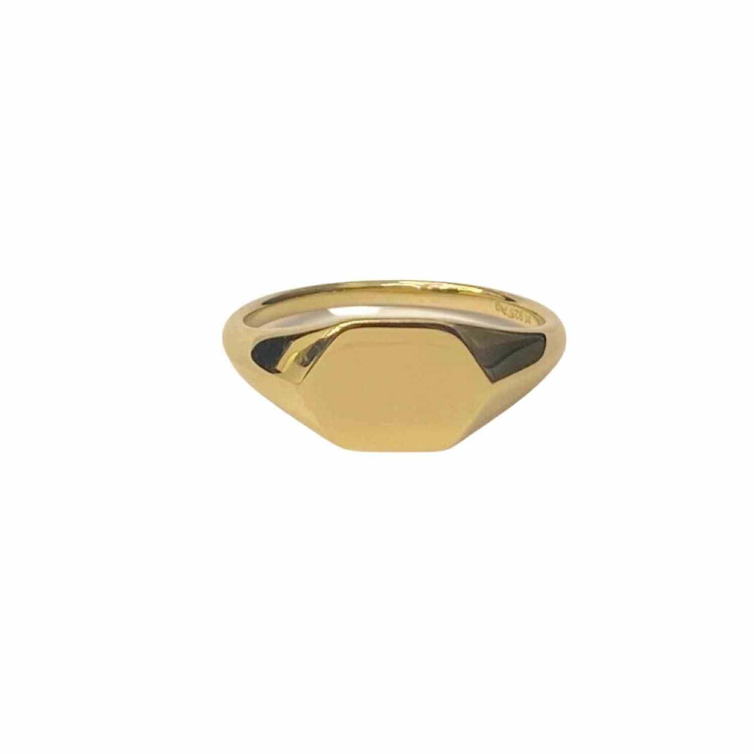 EVELYNE-M CLEOMETRA | Hexagon Horizon Signet - Ring - Gold