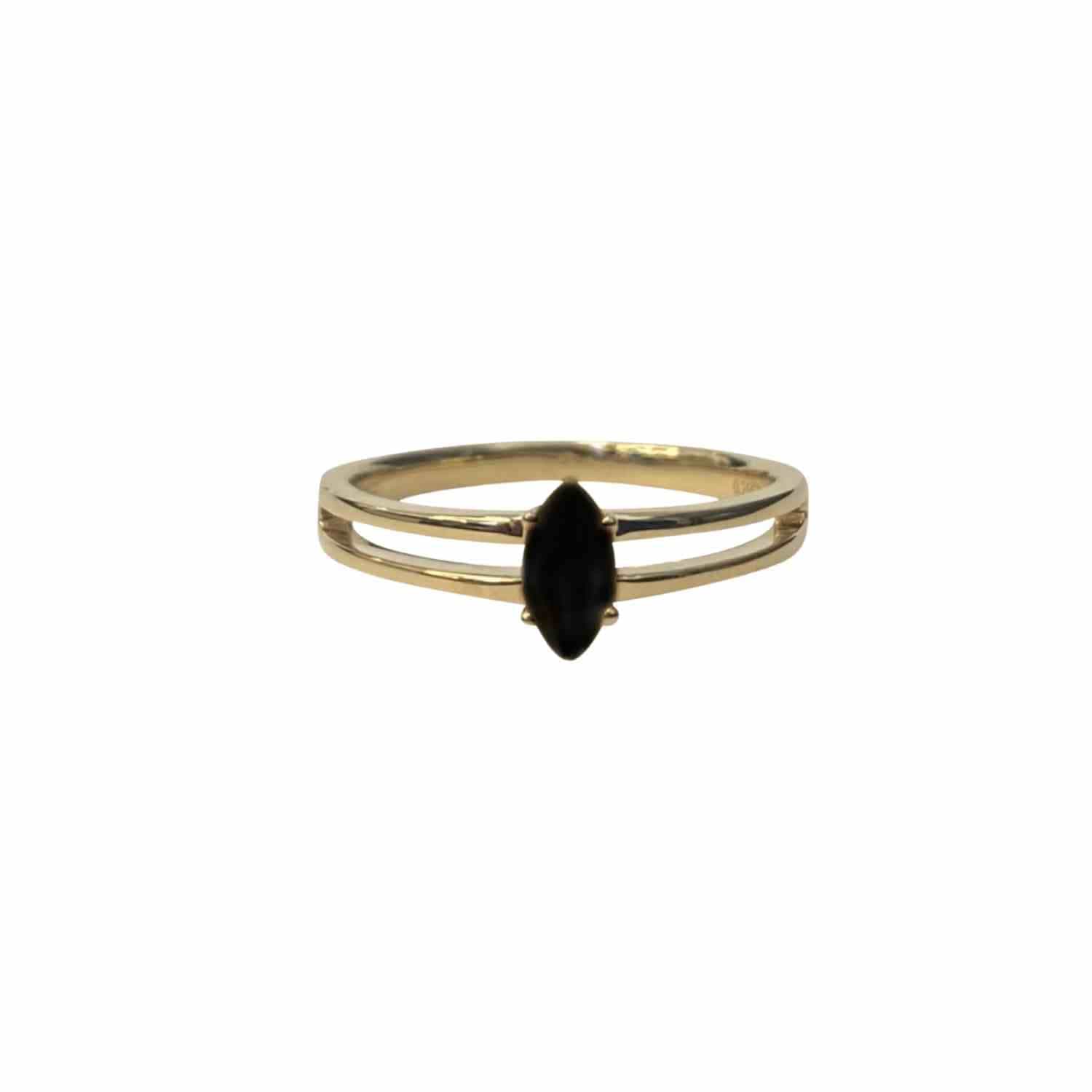 EVELYNE-M CLEOMETRA | Marquise Black Onyx - Ring - 18 Karat Gold