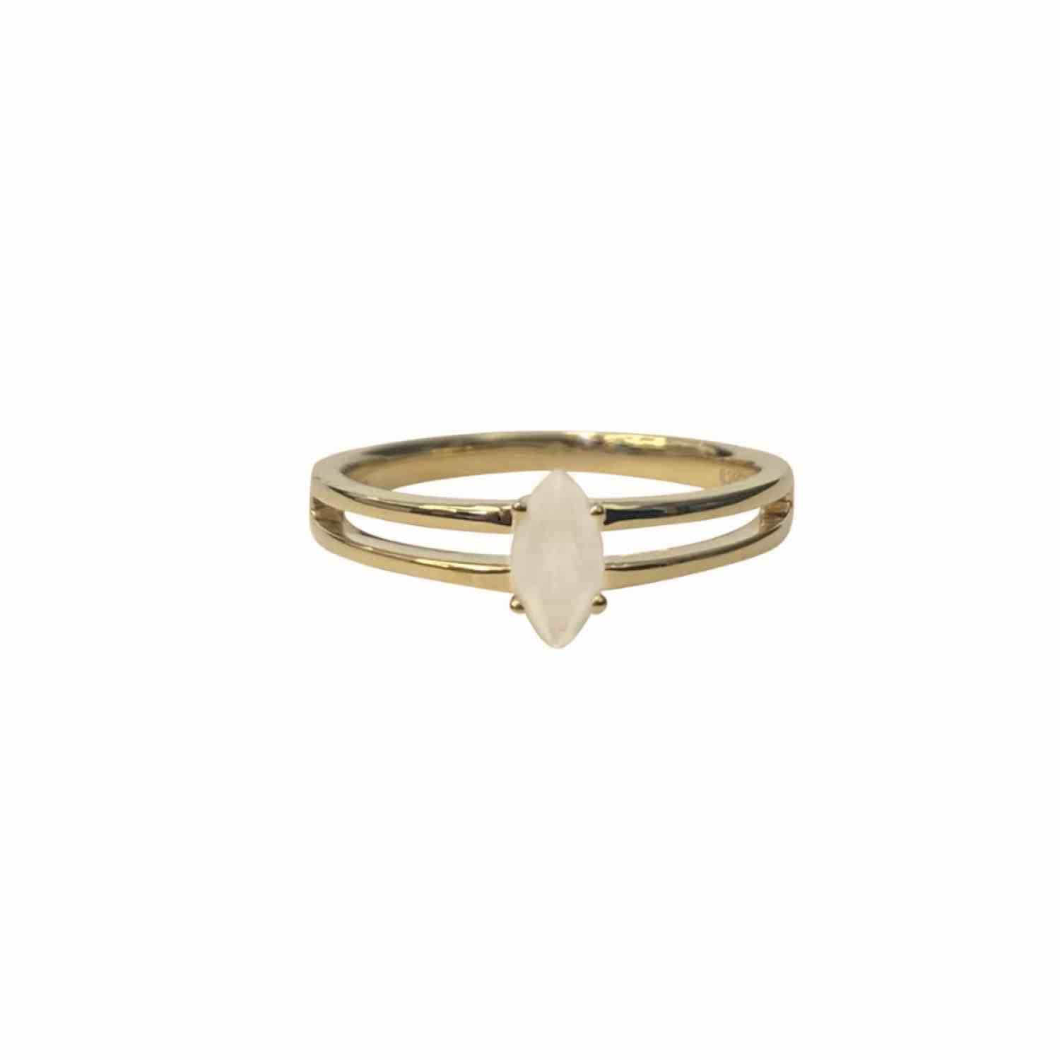 EVELYNE-M CLEOMETRA | Marquise Paperwhite Moonstone - Ring - 18 Karat Gold