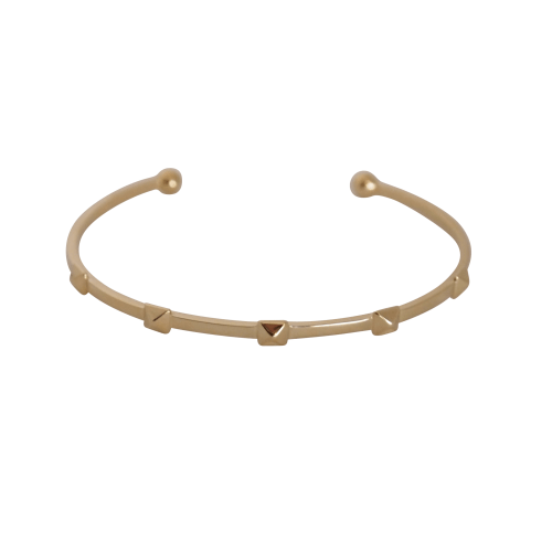 EVELYNE-M ONE SIZE CLEOMETRA | Pyramid Rivets Row - Bangle - Gold