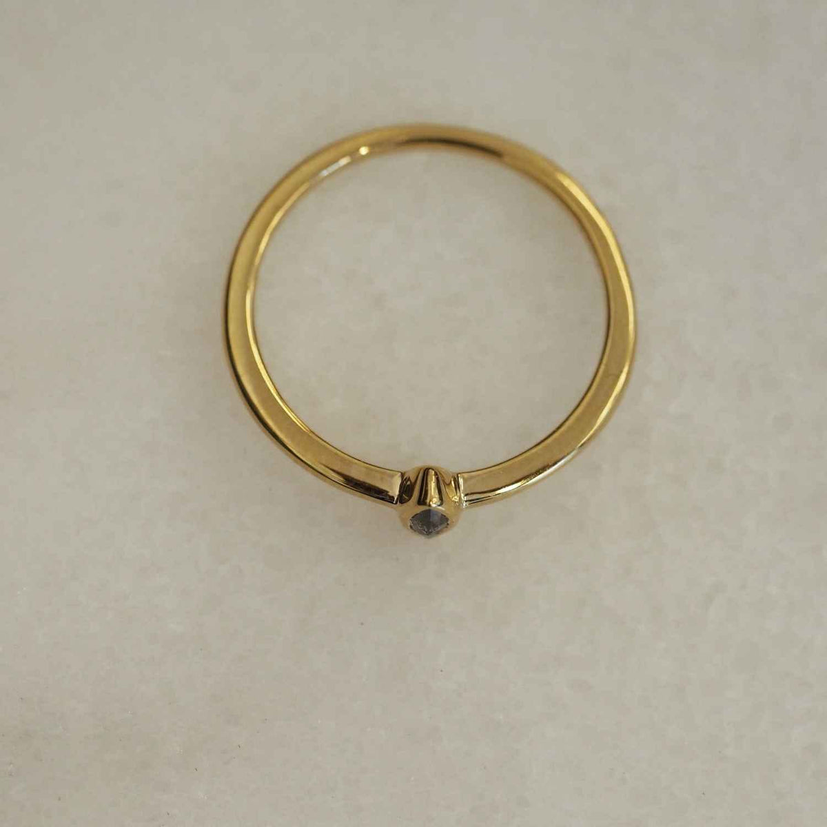 EVELYNE-M CLEOMETRA | Simple Mini Marquise SaltPepper Diamond - Ring - 18 Karat Gold