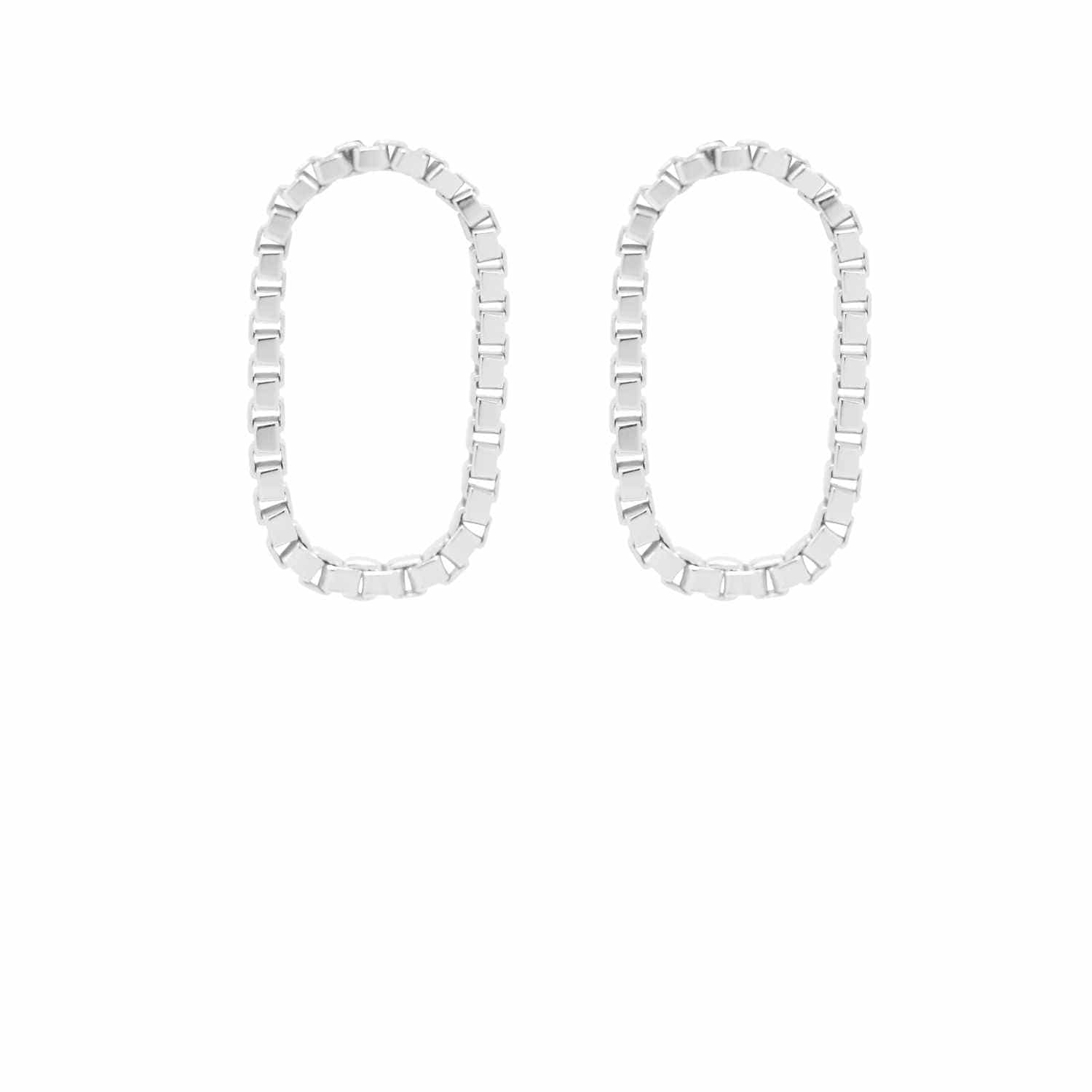 EVELYNE-M CLEOMETRA | Square Mega Loop - Stud Earring - Silver