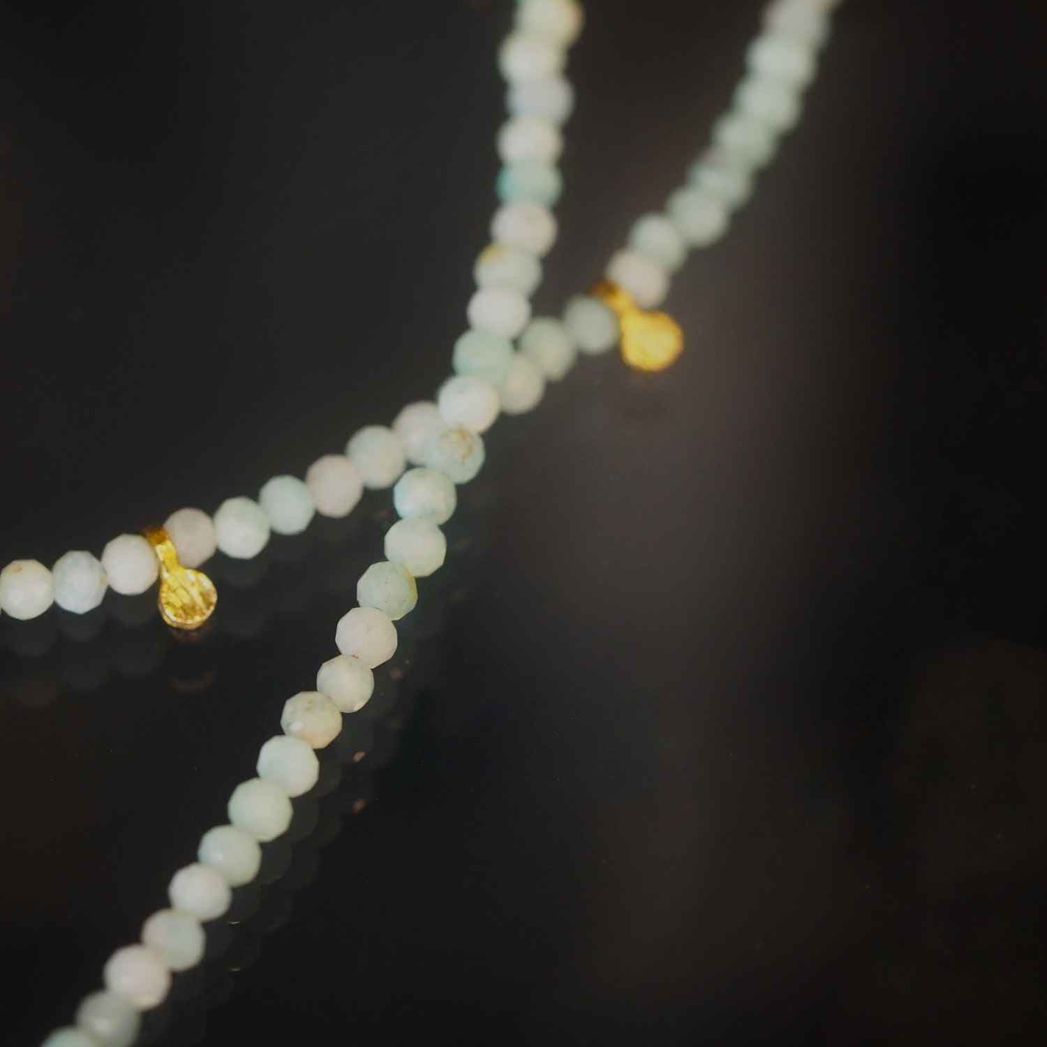 EVELYNE-M ca. 41 - 48cm verstellbar COSMIC SPOT | Amazonite Orbit Satellite - Collar - Gold (LIMITED EDITION)