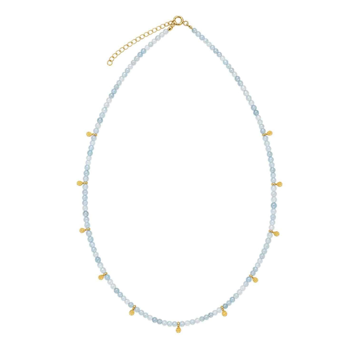EVELYNE-M ca. 41 - 48cm verstellbar COSMIC SPOT | Aquamarine Orbit Satellite - Collar - Gold (LIMITED EDITION)