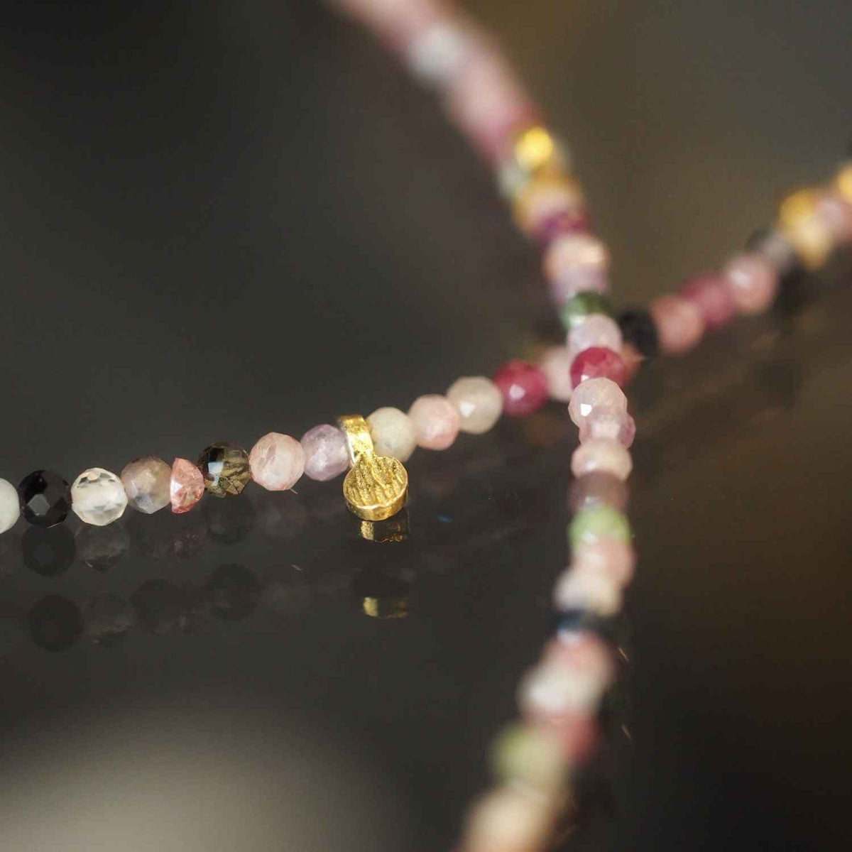 EVELYNE-M ca. 41 - 48cm verstellbar COSMIC SPOT | Tourmaline Orbit Satellite - Collar - Gold (LIMITED EDITION)