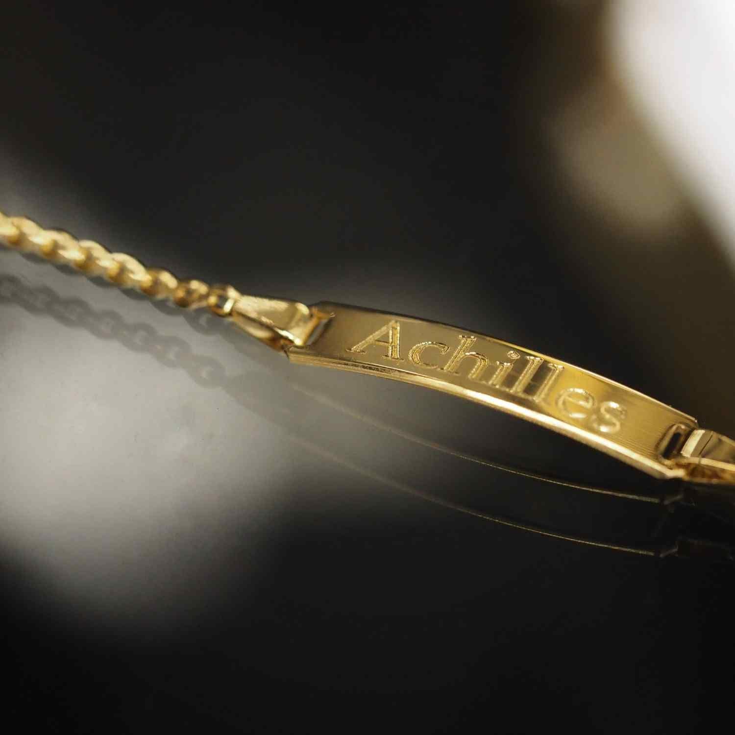 EVELYNE-M CURB | Bar Link Plaque - Bracelet - 18 Karat Gold
