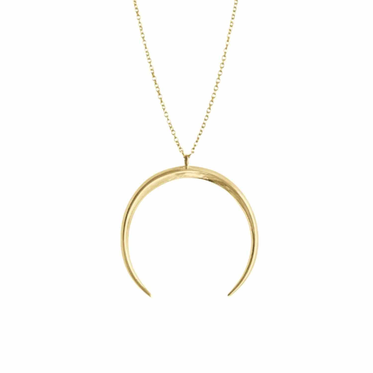 EVELYNE-M CURVACEOUS | Crescent Tusk Big - Necklace - Gold