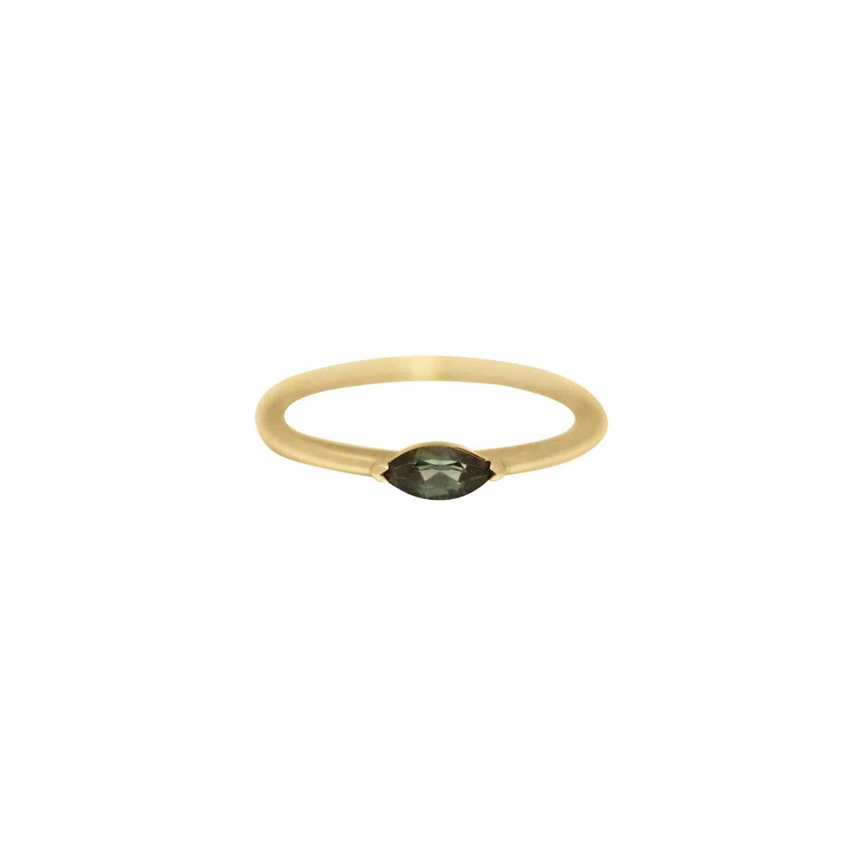 EVELYNE-M CURVACEOUS | Marquise Eye Pine Green Tourmaline - Ring - 18 Karat Gold (LIMITED EDITION)