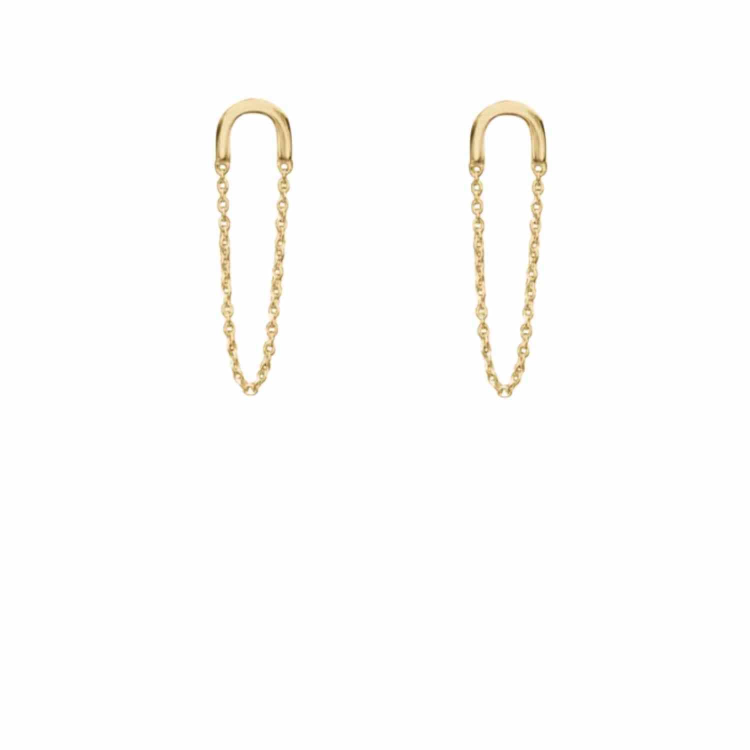 EVELYNE-M ELONGATED | Chaining - Stud Earring - Gold