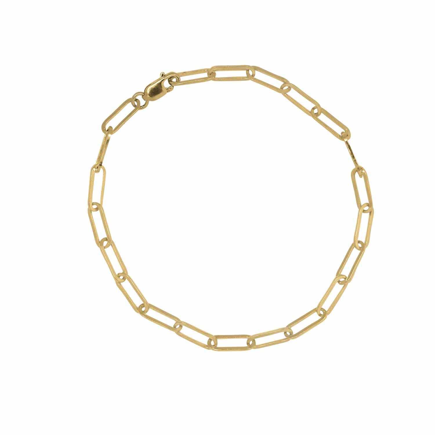 EVELYNE-M bis 18cm ELONGATED | Paperclip Classic - Bracelet - 18 Karat Gold