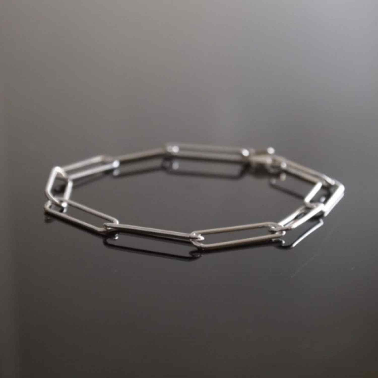 EVELYNE-M ELONGATED | Paperclip Heavy - Bracelet - Silver