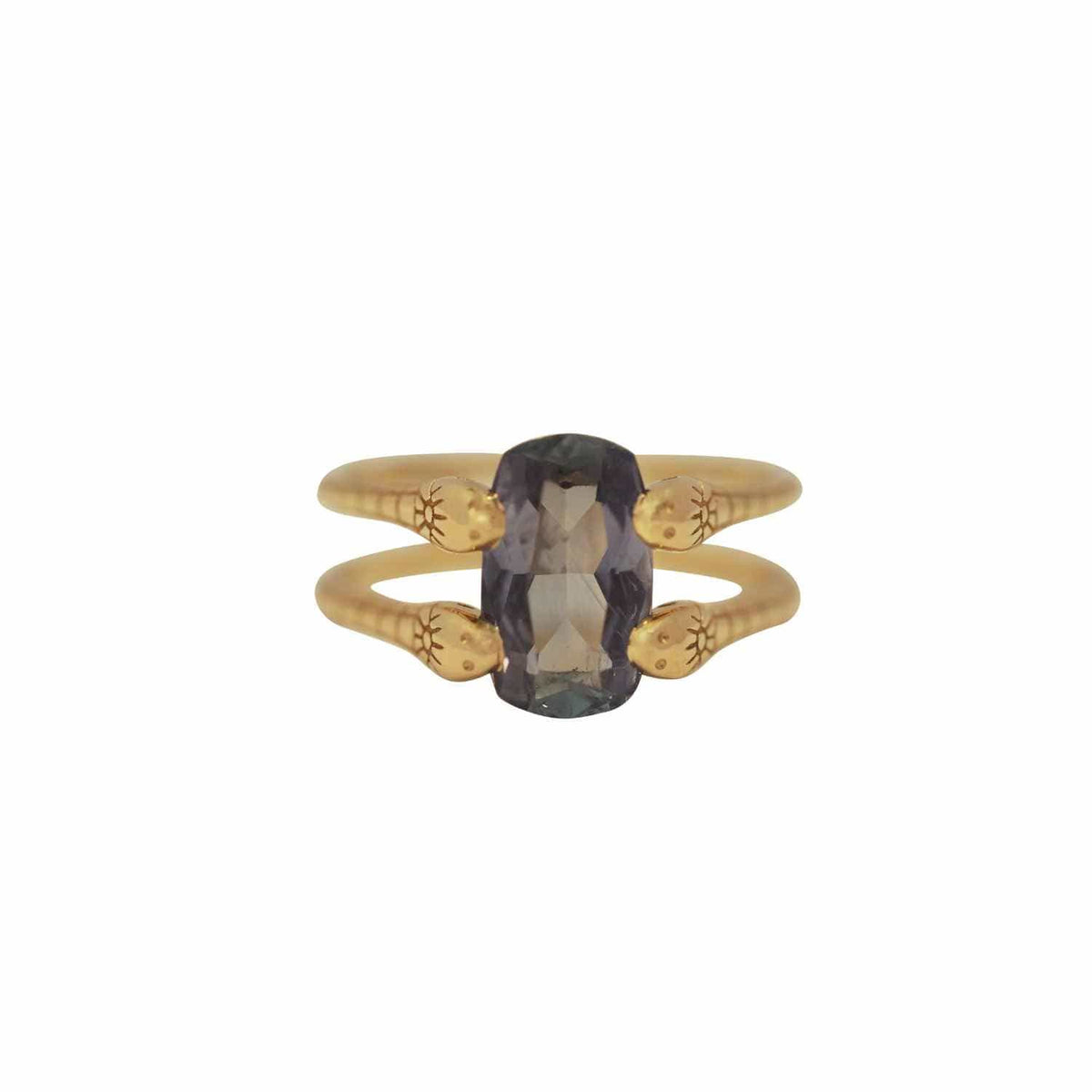 EVELYNE-M 52 GARDEN EDEN | Double Snake Sapphire Blue - Ring - 18 Karat Gold (ONE OF A KIND)