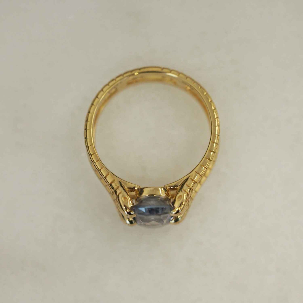 EVELYNE-M 52 GARDEN EDEN | Double Snake Sapphire Blue - Ring - 18 Karat Gold (ONE OF A KIND)