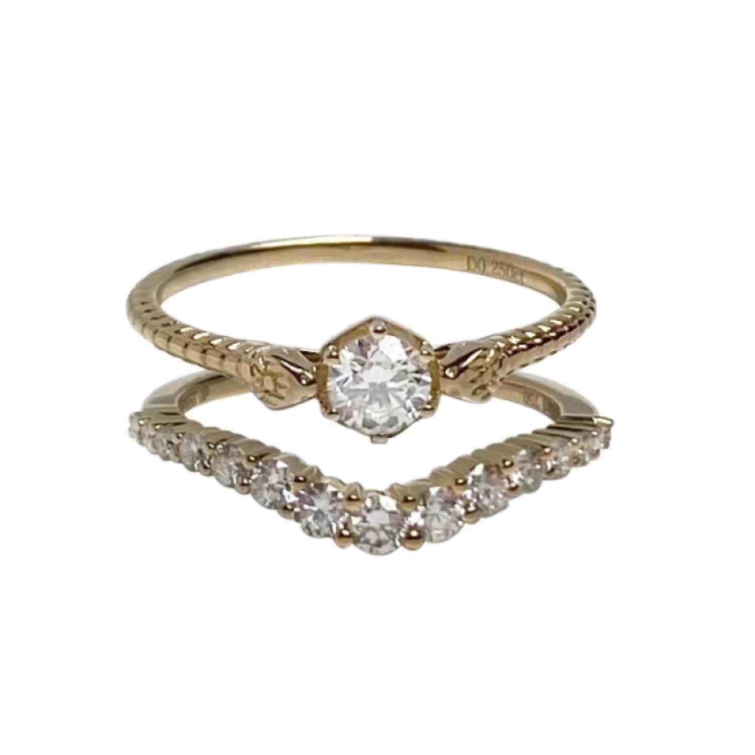 EVELYNE-M GARDEN EDEN | Snake Diamond White - Ring - 18 Karat Gold