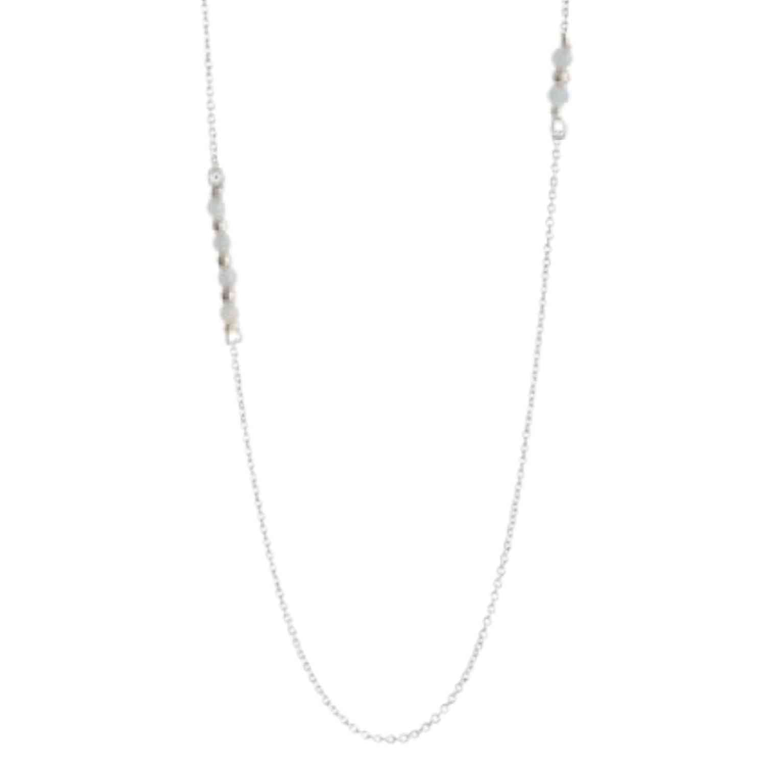 EVELYNE-M 63cm LUNAMOTION | Amazonite Long Sphere - Necklace - Silver