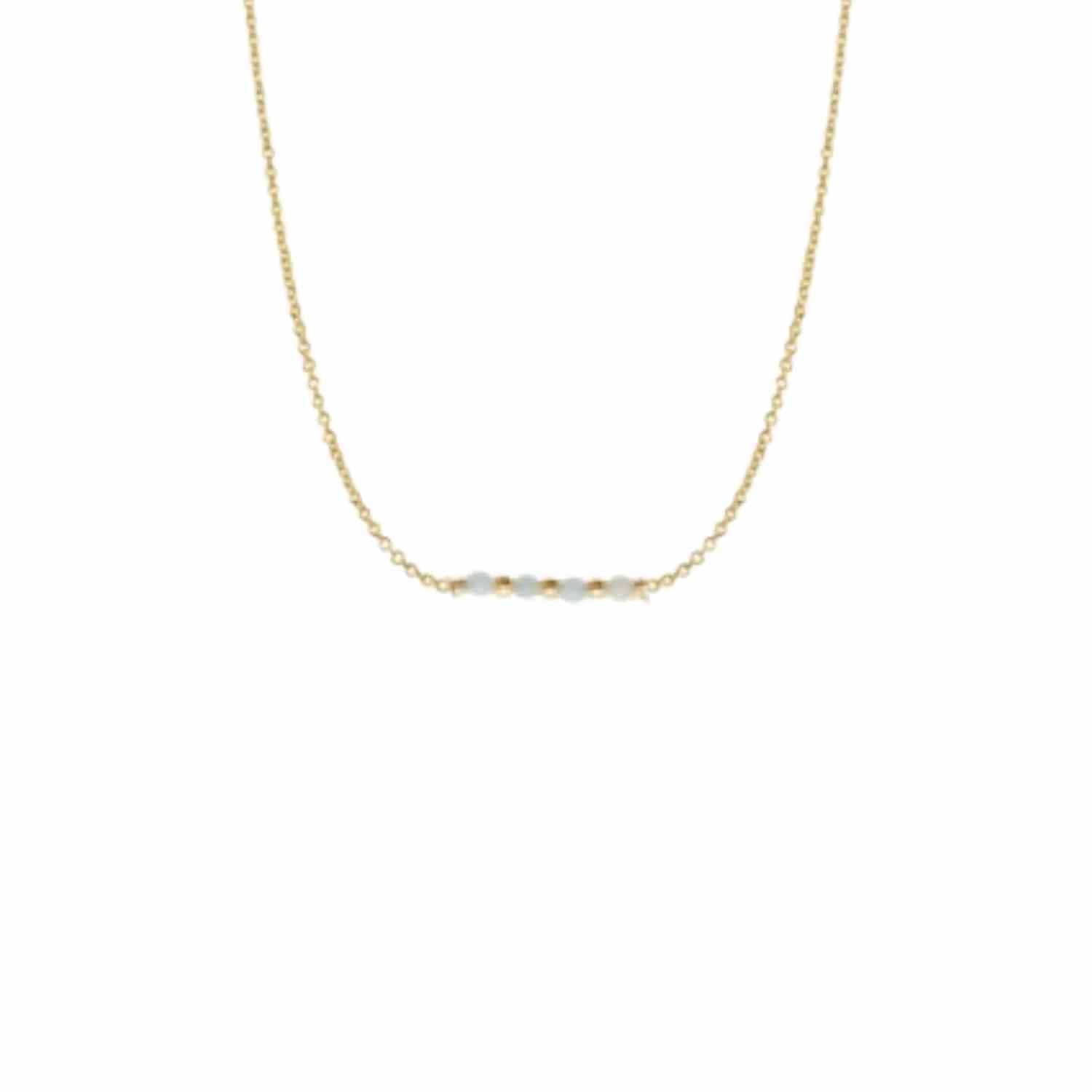 EVELYNE-M 40cm LUNAMOTION | Amazonite Short Sphere - Necklace - Gold